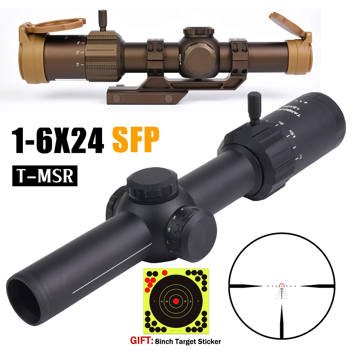 Mira táctica T-MSR LPVO 30 mm monotubo con retícula BDC iluminada - imagen 3