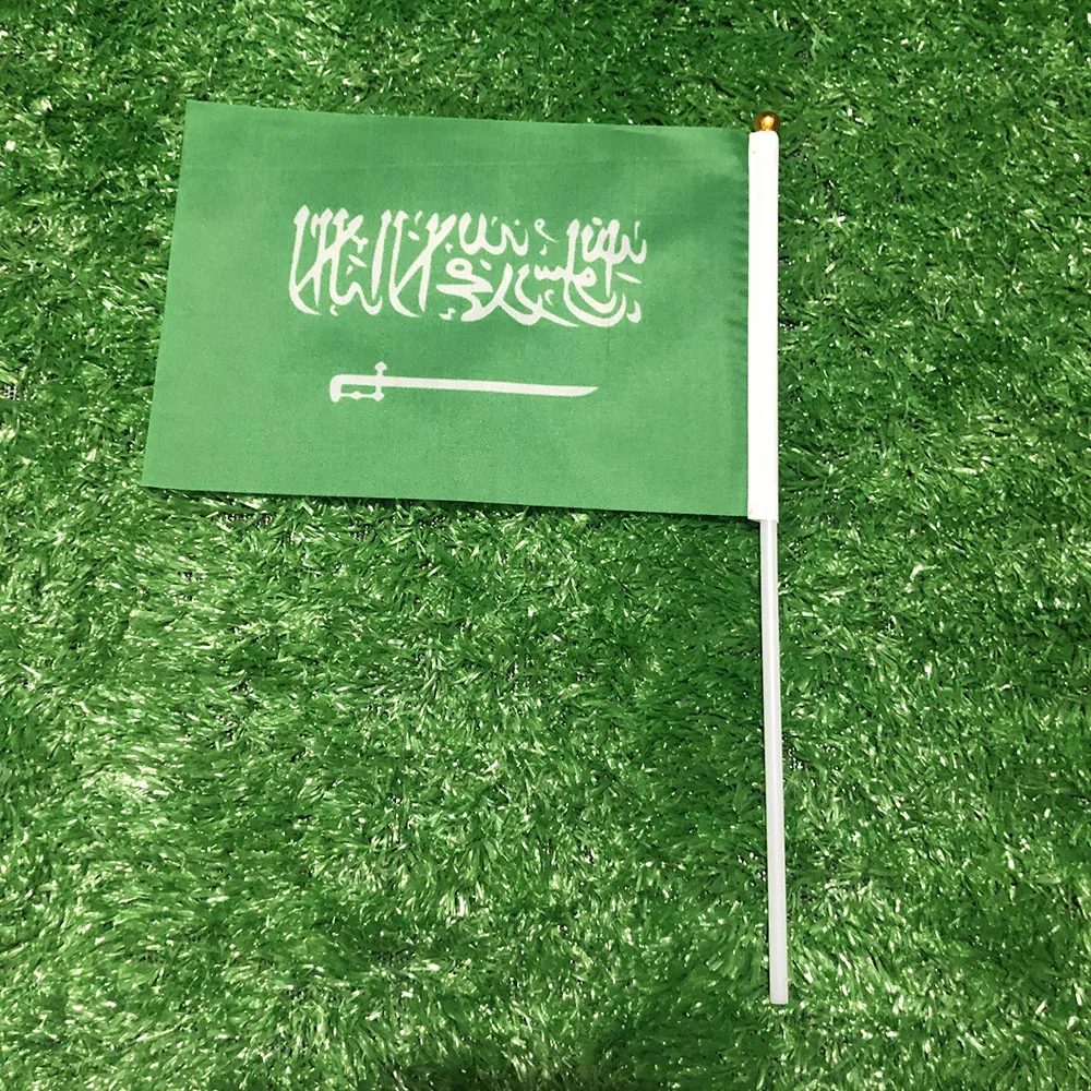 Bandera de mano Arabia Saudita poliéster doble cara - imagen 4