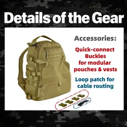 Mochila táctica de asalto MOLLE con compartimento para casco