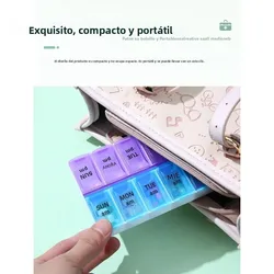 Pastillero con compartimentos y braille para organizar medicación