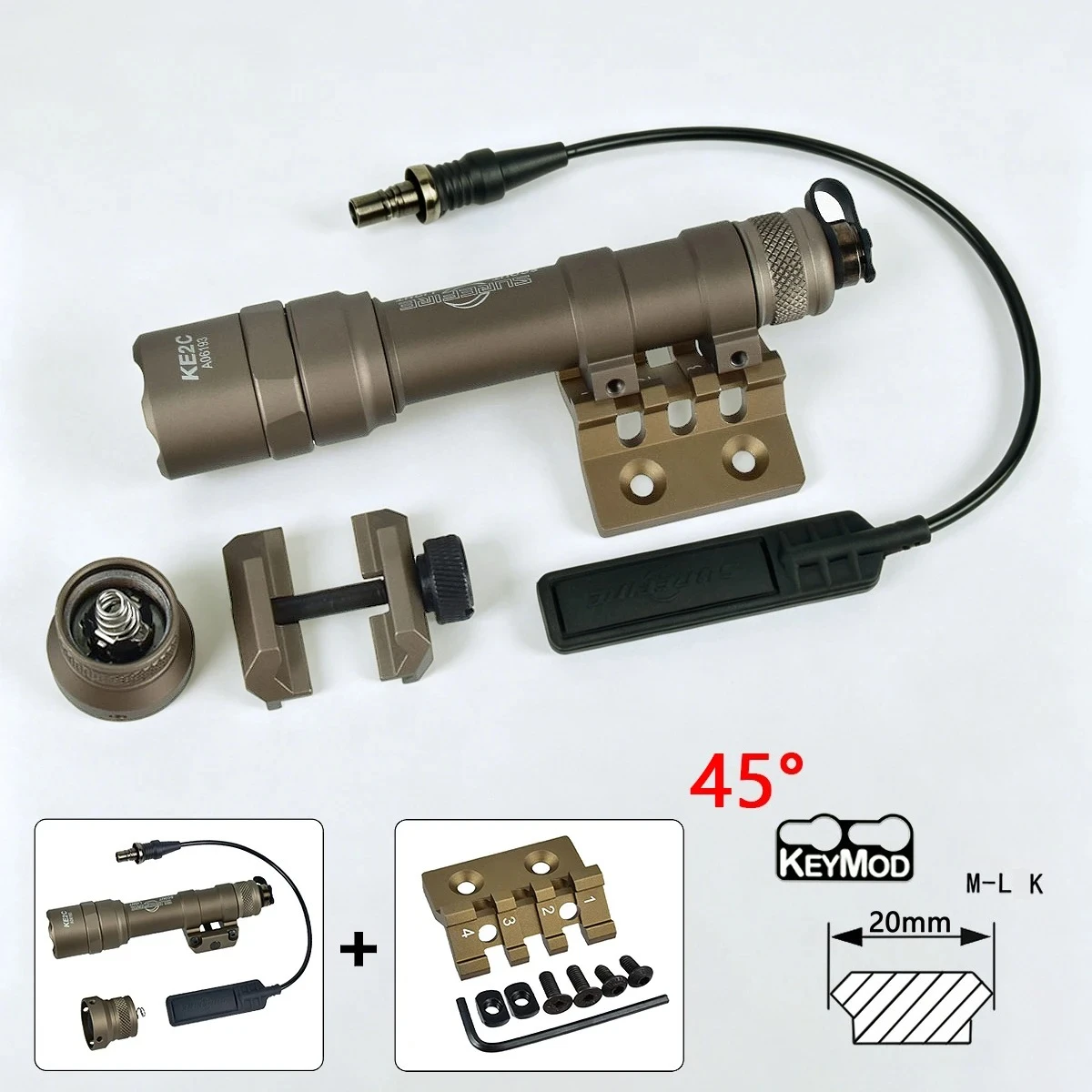 Linterna táctica Surefire M600 Scout LED con base Keymod 20mm - imagen 2