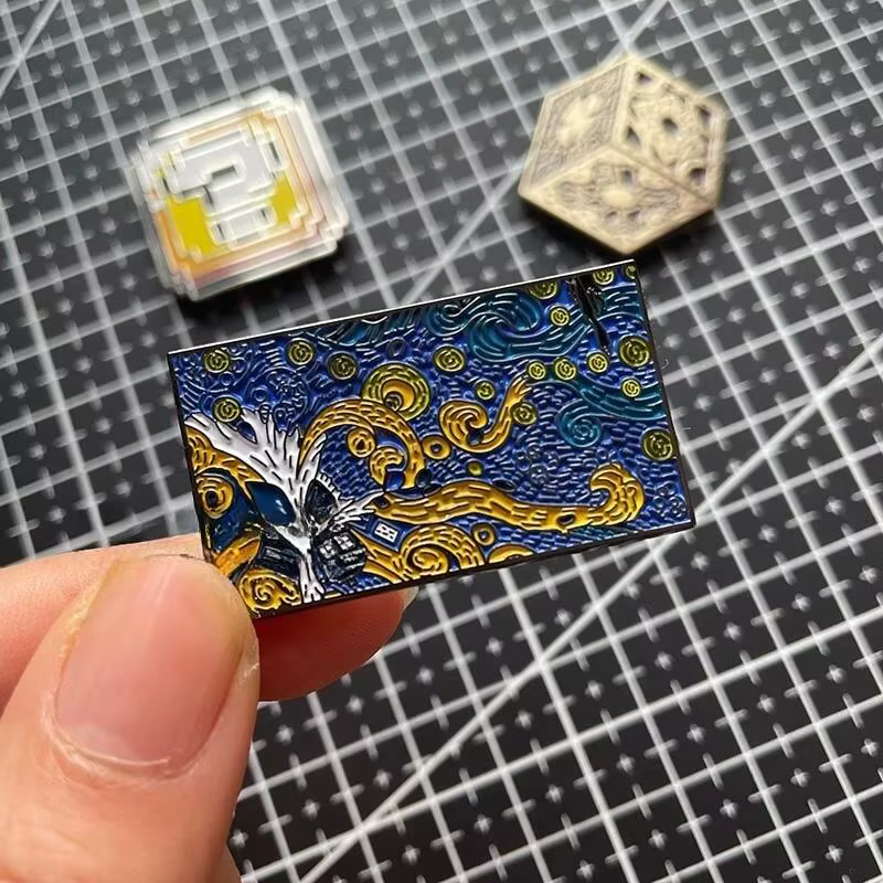 Parche táctico Van Gogh Night Sky con velcro – metal 3D - imagen 3