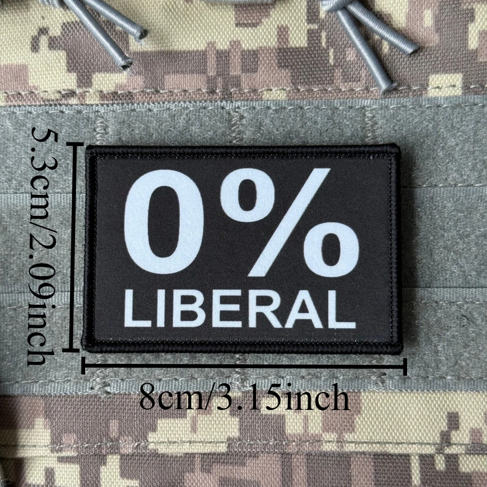 Parche táctico decorativo diseño liberal – Impreso con gancho para equipo militar - imagen 3