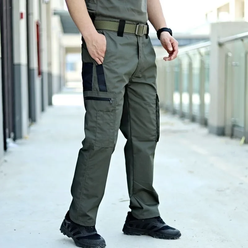 Pantalones tácticos cargo multibolsillo camuflaje resistente - imagen 4