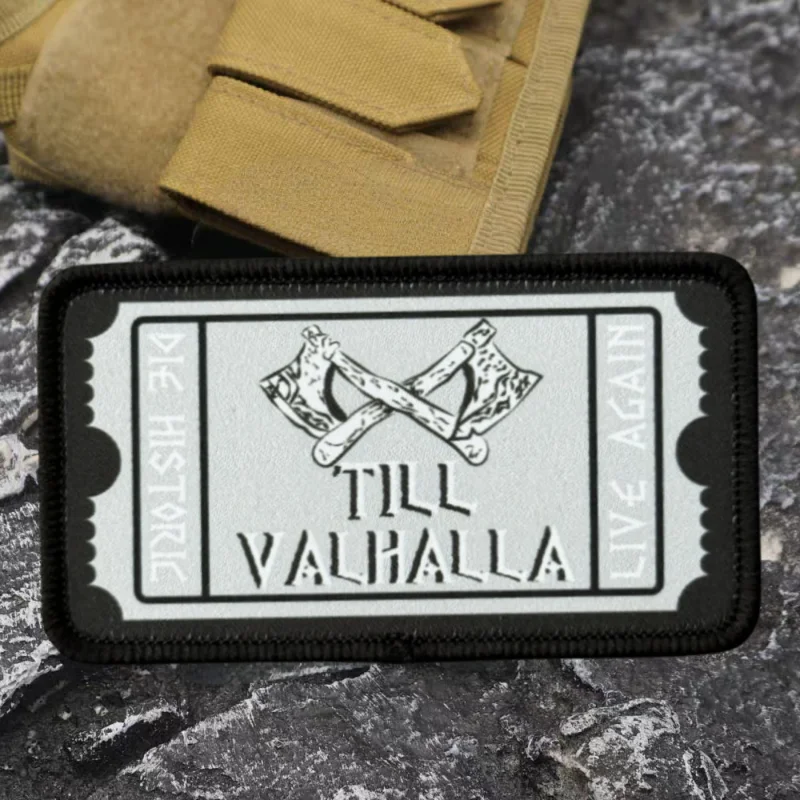 Parche Ticket To Valhalla – Insignia táctica con velcro para chaleco o mochila - imagen 4