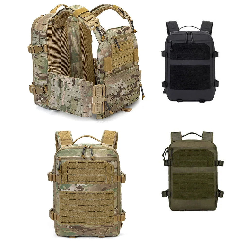 Mochila táctica MOLLE con portaplacas – Nylon 1000D para chaleco