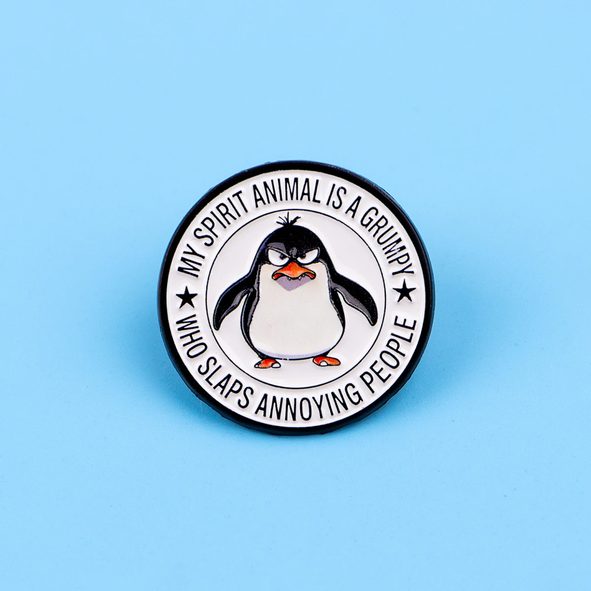 Pin esmaltado de solapa con pingüino para mujer, broche de metal
