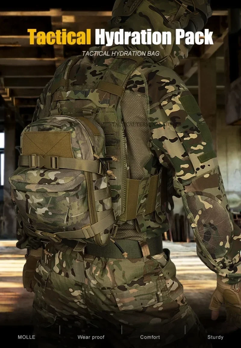 Mini bolsa de hidratación táctica con diseño compacto