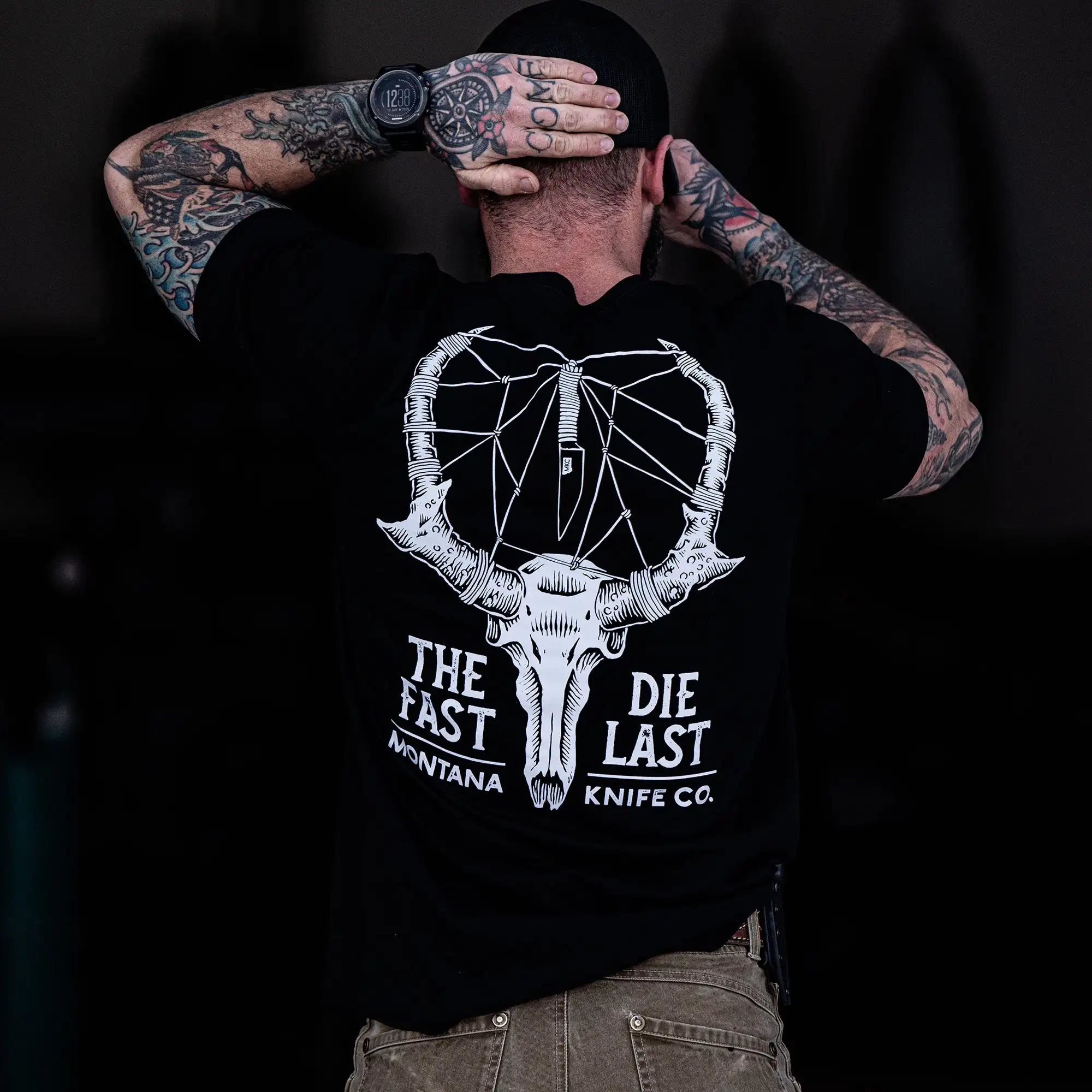 SPEEDGOAT SKULL Camiseta táctica unisex negra premium alta gama - imagen 4