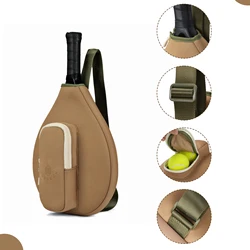 Tourbon Bolsa de pádel neopreno caqui cruzada ligera, correa ajustable