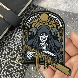 Parche PVC táctico 3D con calavera moral militar – Gancho y bucle