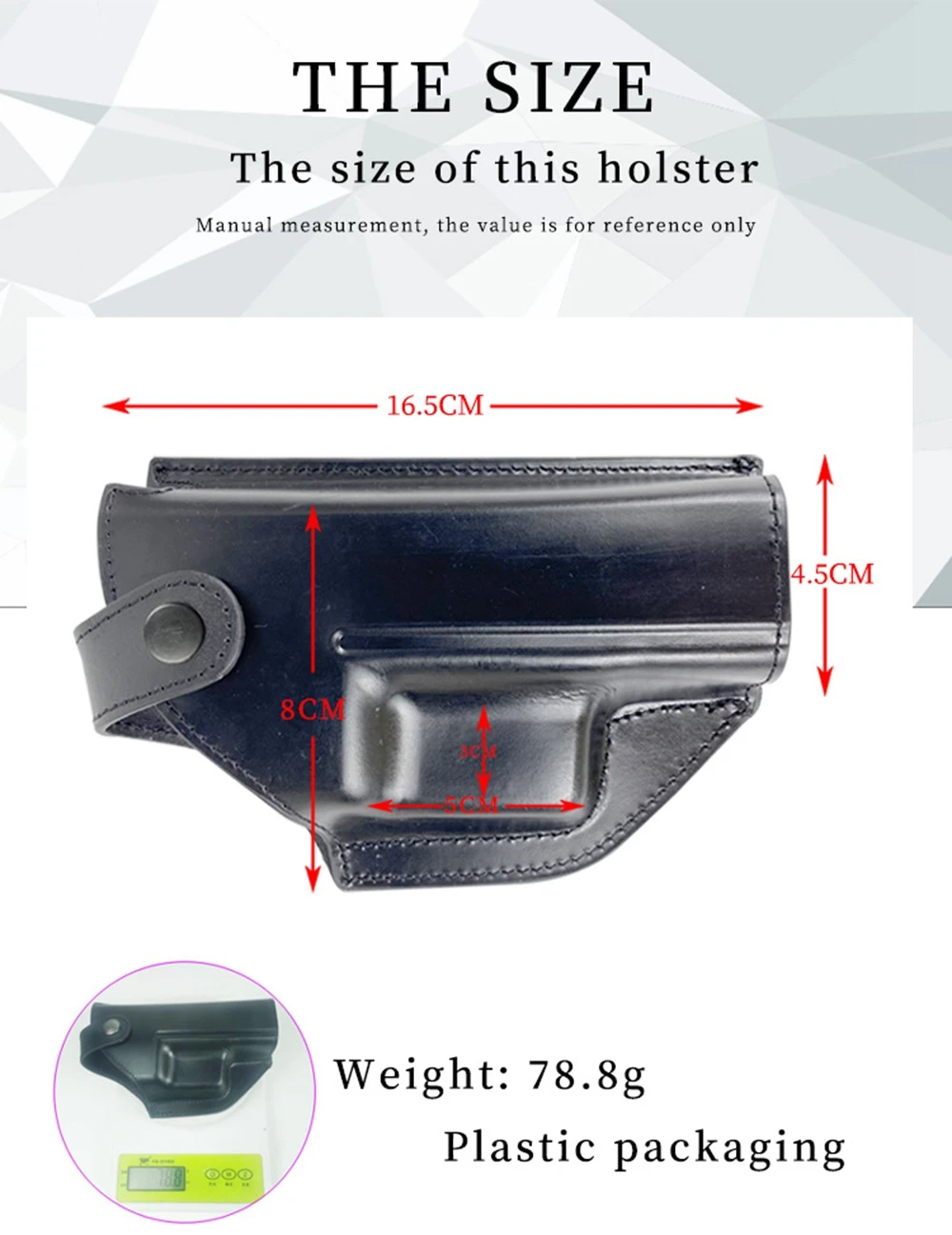 Funda táctica cuero Glock 17 19 – Porte cintura mano derecha - imagen 4