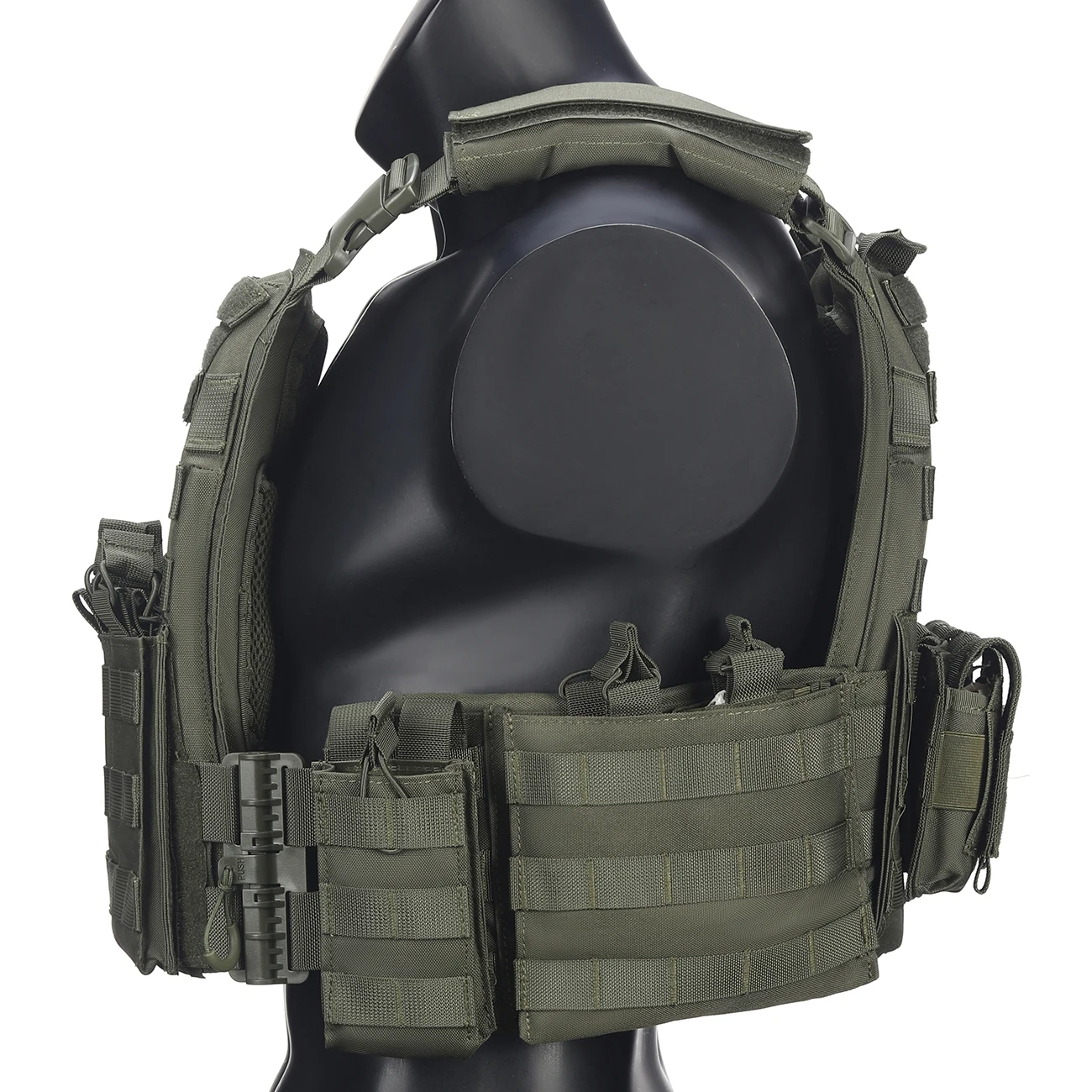 Chaleco táctico rápido MOLLE velcro multibolsillos exterior