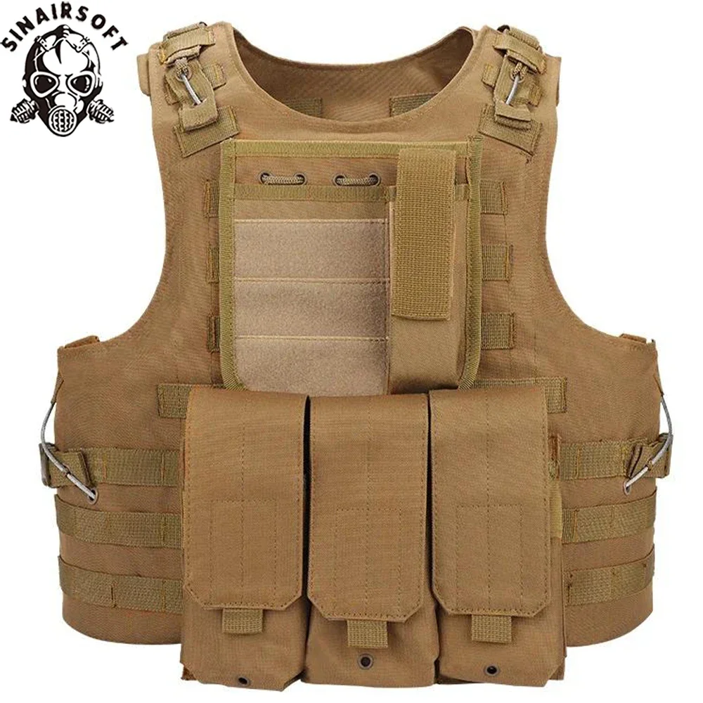 SINAIRSOFT Chaleco táctico MOLLE de nailon anfibio para tiro y caza