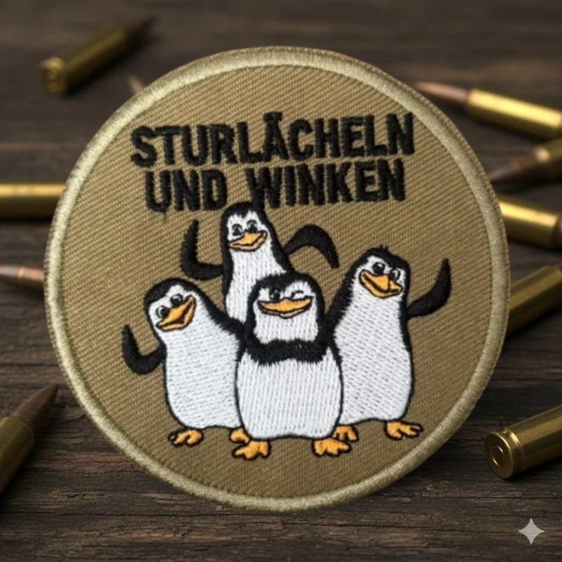 Parche táctico bordado pingüino con velcro para chaleco y brazalete - imagen 2