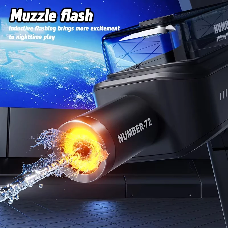 Pistola de agua automática plegable, disparo continuo con luces - imagen 5