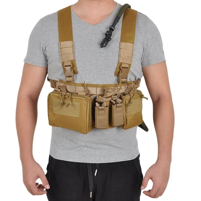 Chaleco táctico camuflaje para caza MOLLE con correa de hombro - imagen 2