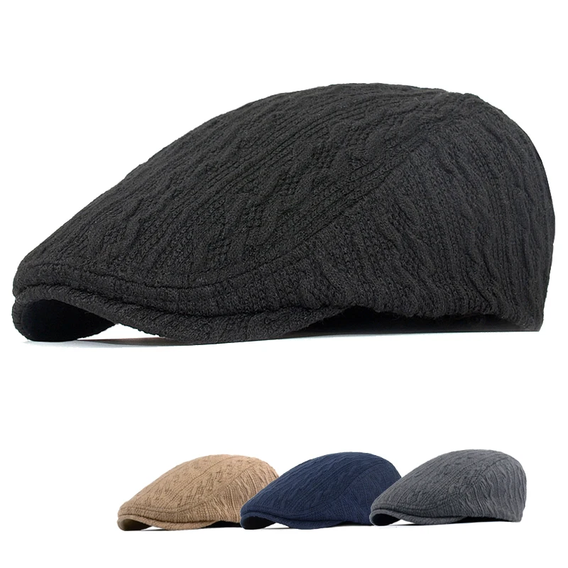 Boina de punto vintage cálida unisex – estilo Gatsby para invierno - imagen 5