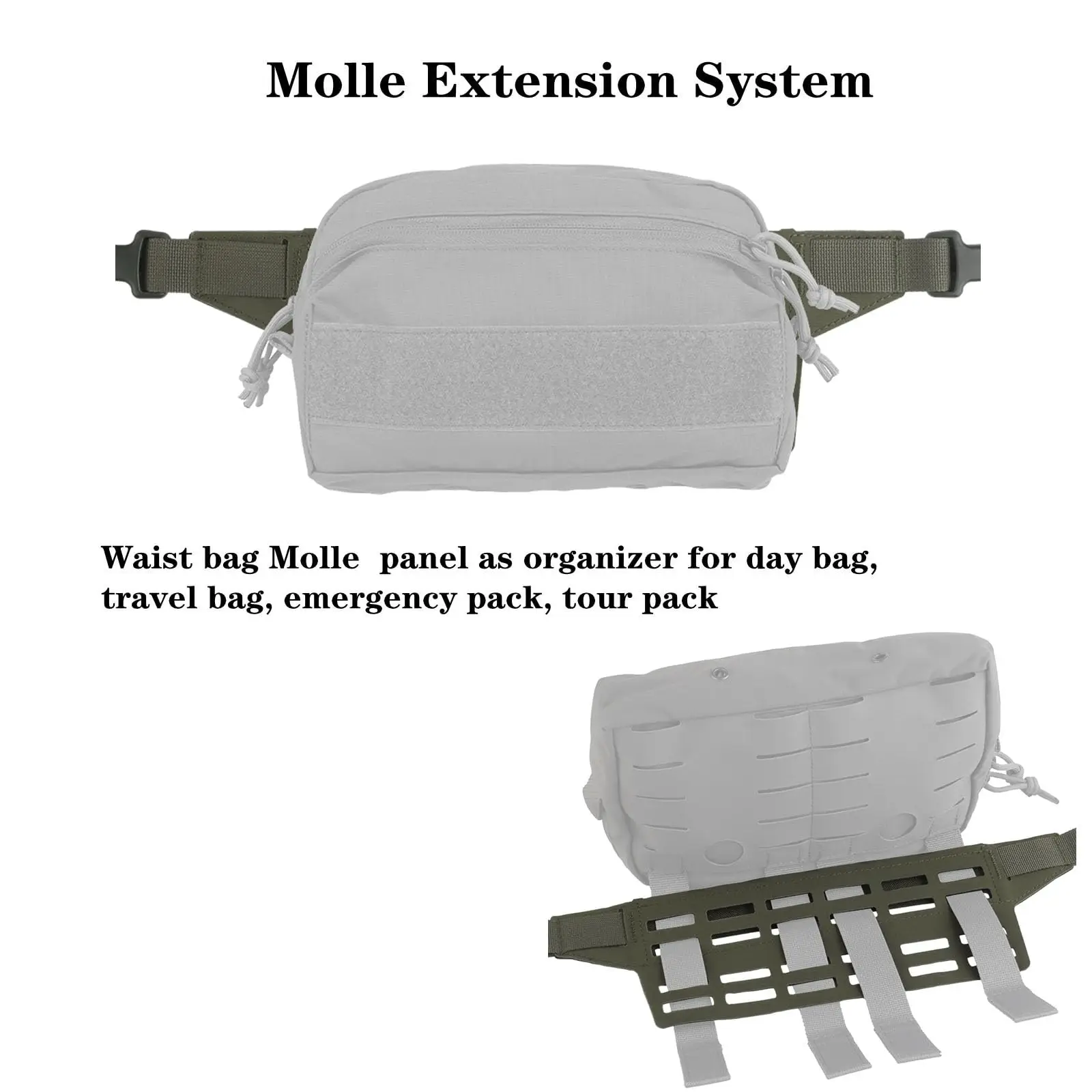 Panel adaptador MOLLE riñonera con correa montaje liberación rápida - imagen 5