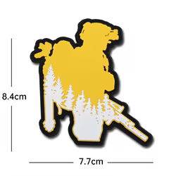 Silhouette Soldiers Parche táctico con logotipo, respaldo y gancho PVC