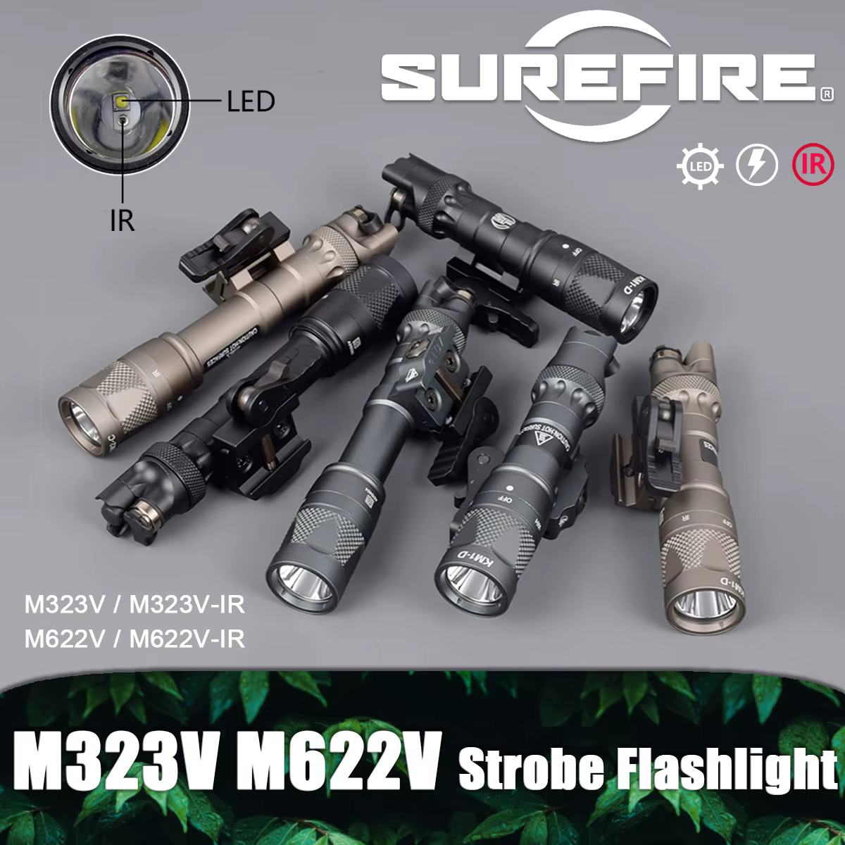 Linterna LAMBUL compatible Surefire M300 M600 con LED e IR