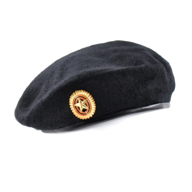 Boina militar rusa de lana negra oficial — versión reglamentaria - imagen 5