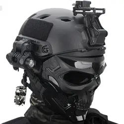 Casco táctico rápido con protector facial calavera – Montura NVG