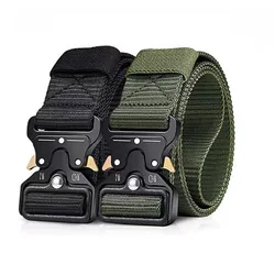 Cinturón táctico hombre hebilla metálica lona nailon grande exterior
