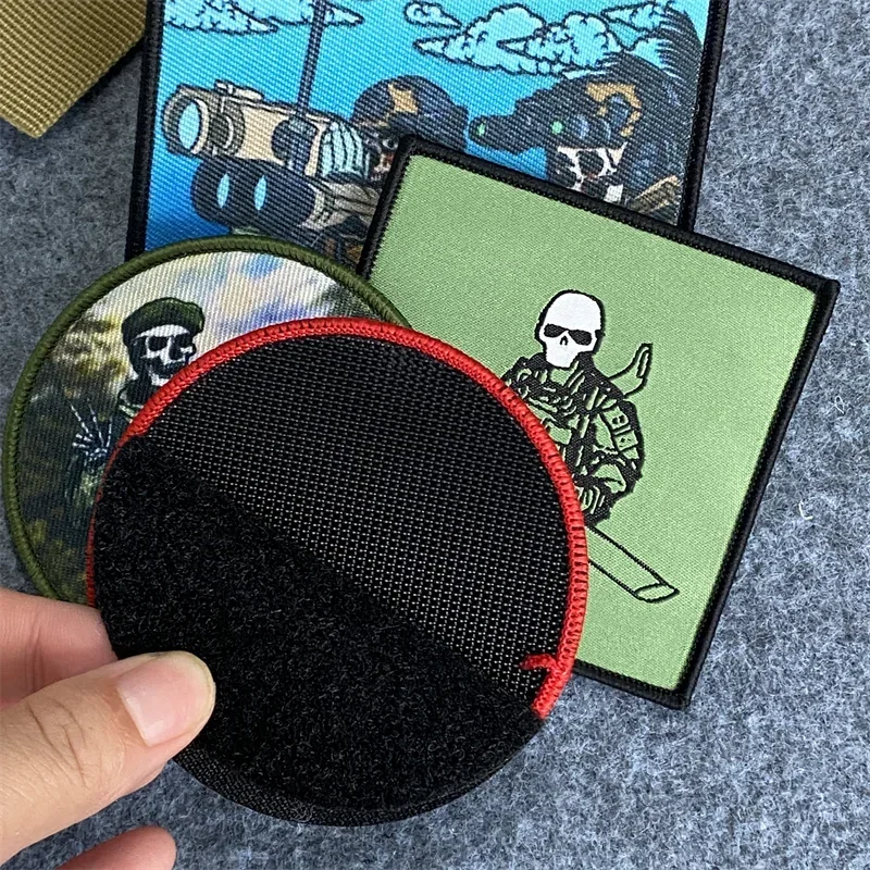Parche morale estampa Skull Soldier – Táctico velcro para mochila o ropa - imagen 2