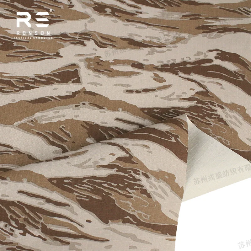 Tela táctica ripstop MARPAT Tiger Stripe desértico - imagen 3