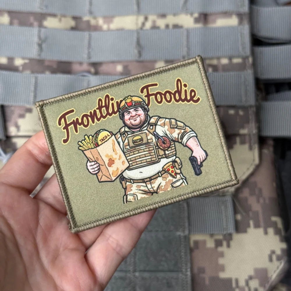 Frontline Foodie Parche táctico gancho y bucle soldado gordo