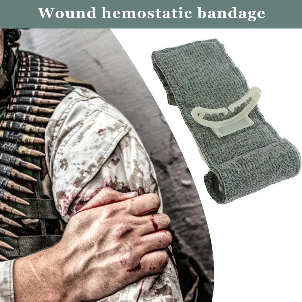 Bandaje hemostático y elástico en uso