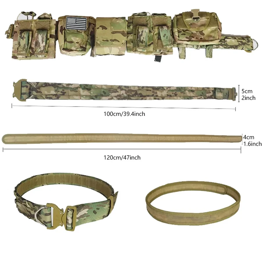 Cinturón táctico MOLLE modular con hebilla tipo serpiente desmontable - imagen 4