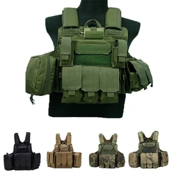 Chaleco Táctico MOLLE Camo con Porta Cargadores Triple y Placa