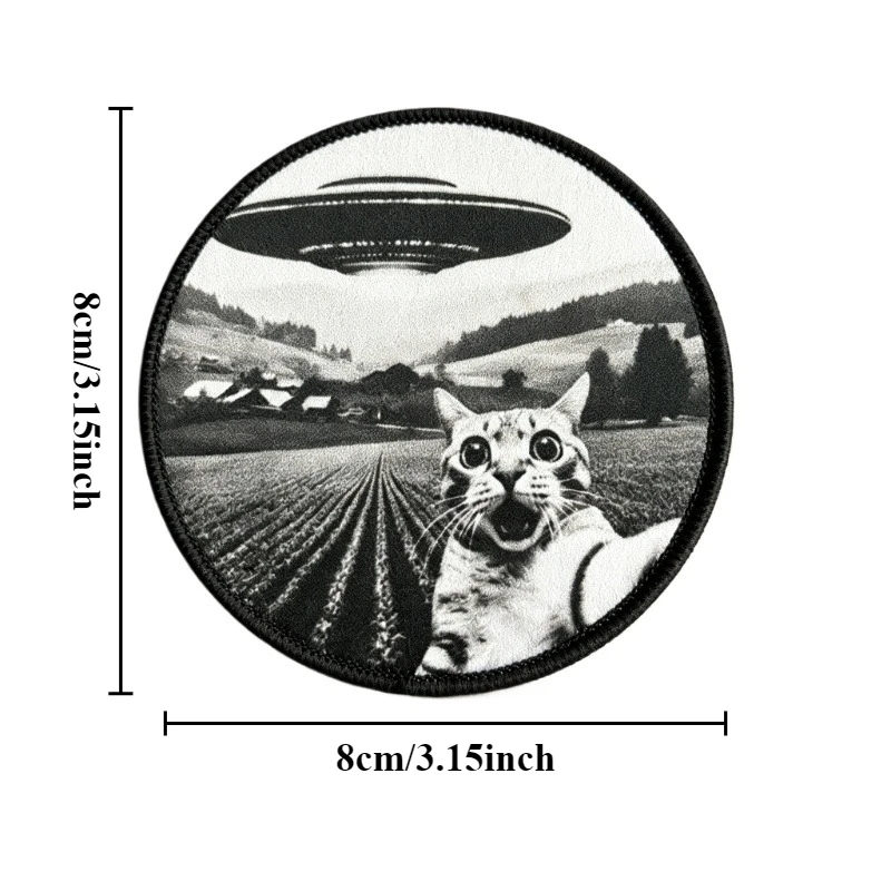 Parche táctico velcro gato OVNI – Insignia moral para MOLLE y ropa - imagen 5