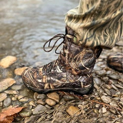 Botas tácticas caza impermeables camuflaje antideslizantes caña media