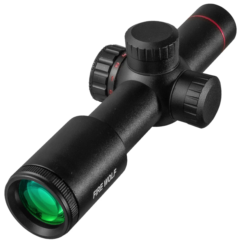 FIRE WOLF mira de caza Mil-Dot retícula iluminada y tapas abatibles - imagen 5