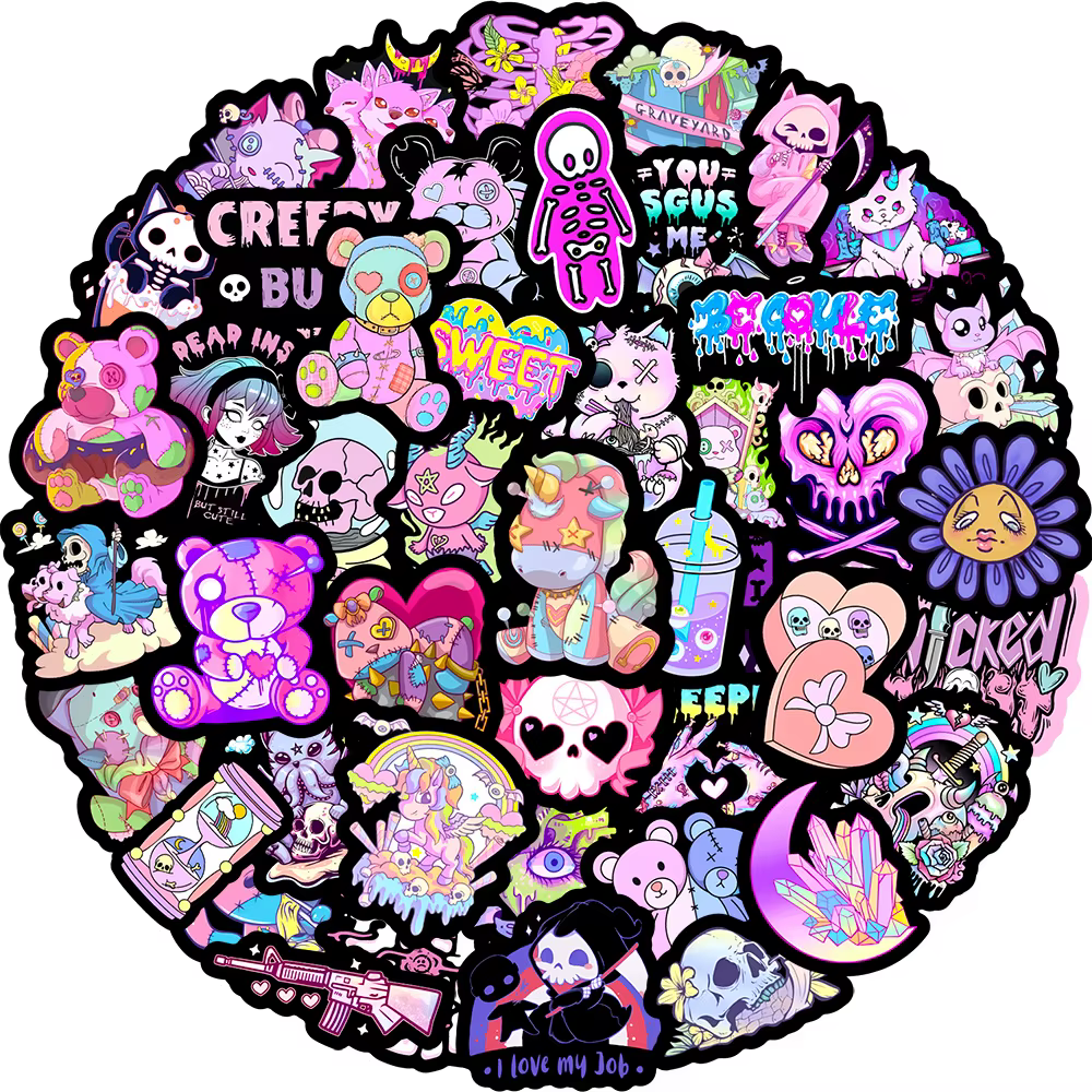 Pegatinas calavera Halloween niños – Pack decoración - imagen 3