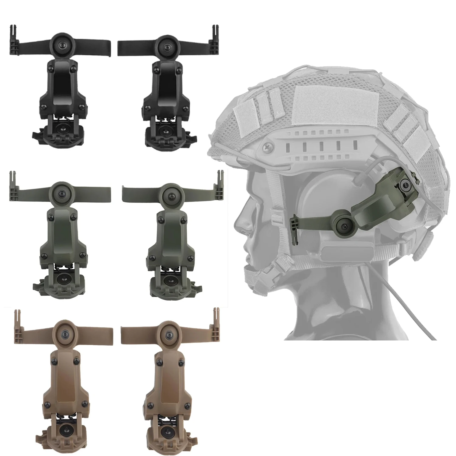Adaptador carril casco para auriculares ComTac C2 C3 OPS Core ARC