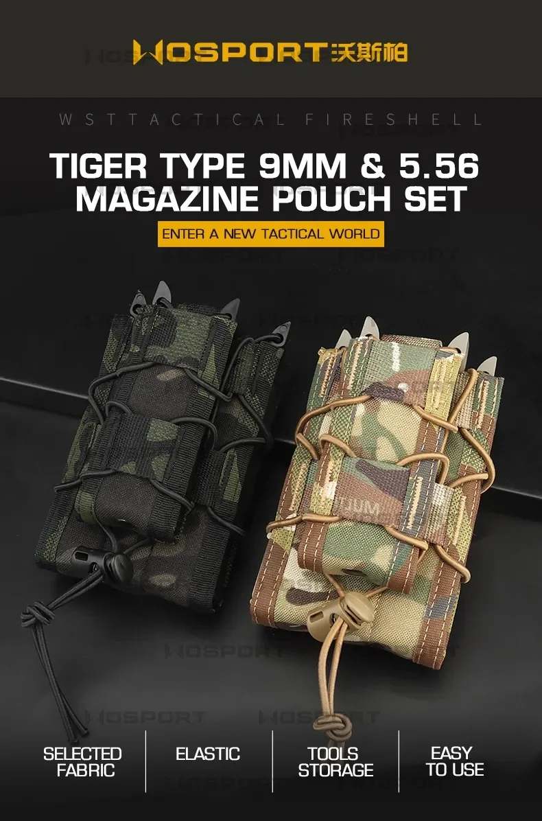 Bolsa portacargador MOLLE de acceso rápido, CLUSGO