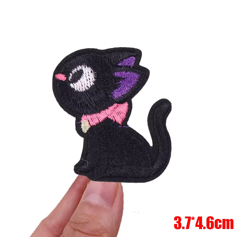 Parche termoadhesivo gato negro ojos grandes dibujos animados – DIY - imagen 4