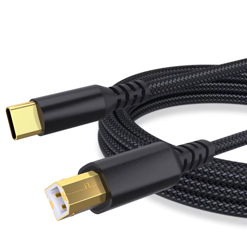 Cable USB Type-C a USB-B trenzado para impresora 3D