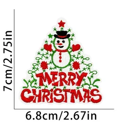 Parches navideños bordados termoadhesivos de Papá Noel y árbol de Navidad