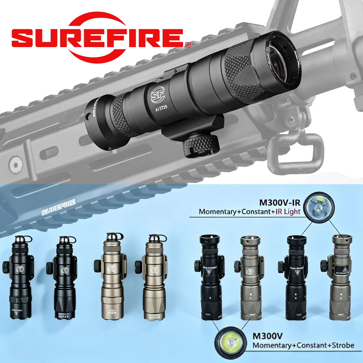 SureFire M300 Linterna táctica LED para rifle M4 AR15