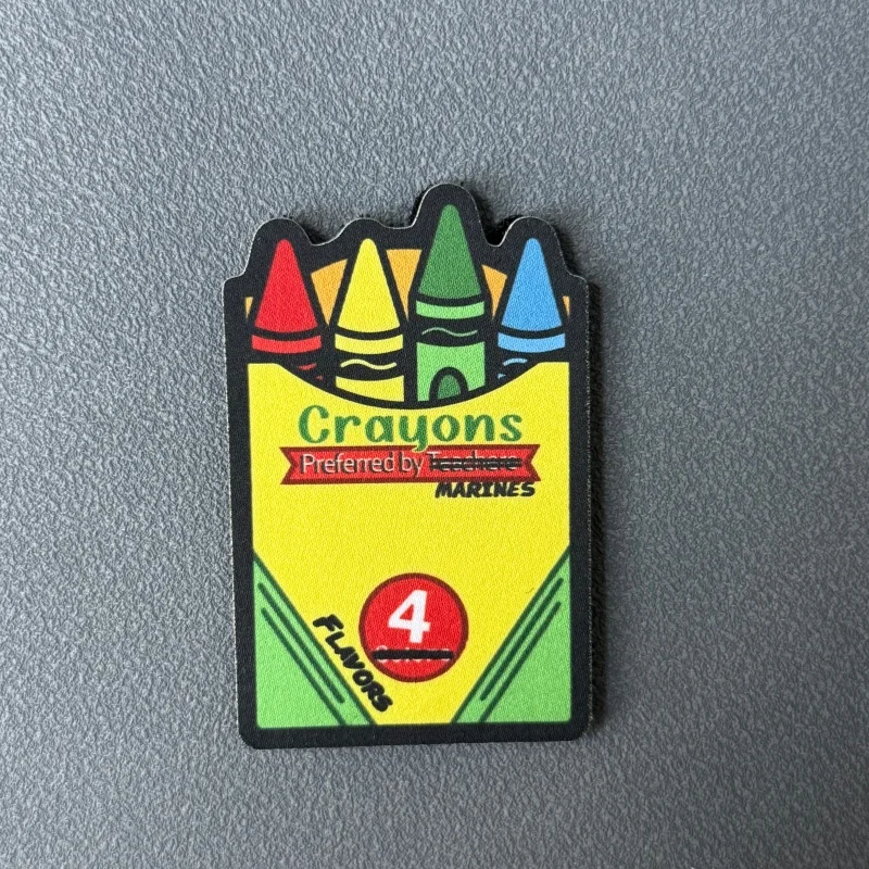 Parche táctico morale con gancho y bucle, diseño crayones impreso - imagen 4