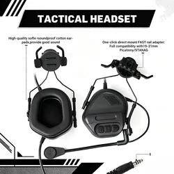 Casco táctico FAST para airsoft con auriculares y máscara de malla