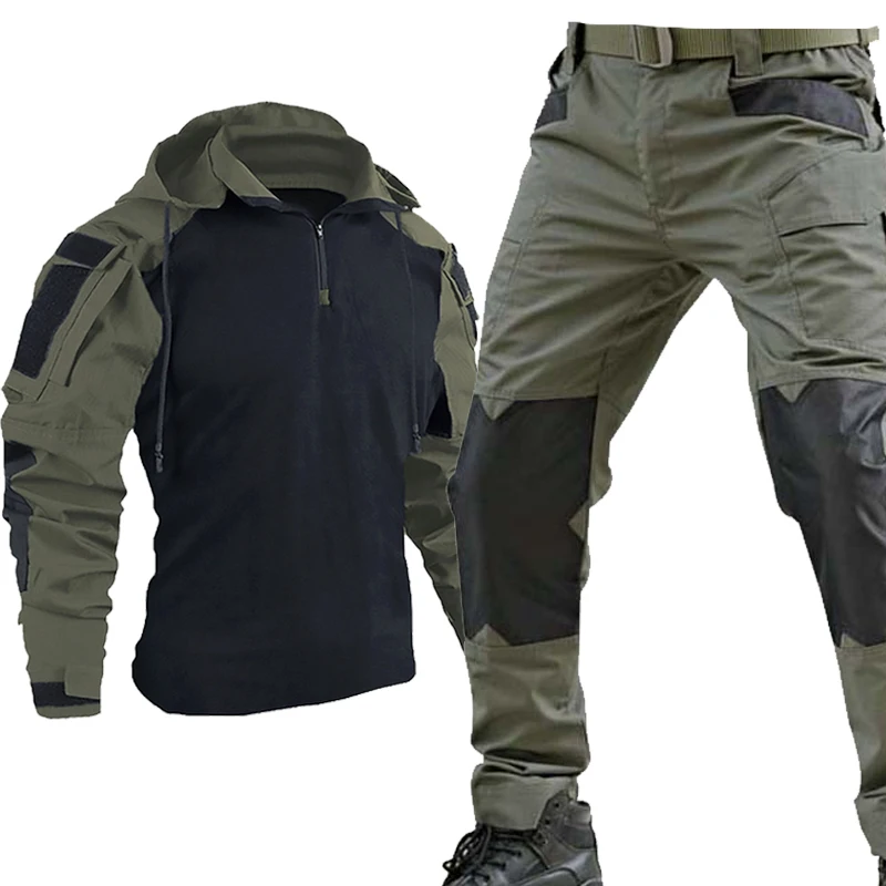 Uniforme táctico Multicam con capucha ripstop transpirable cargo