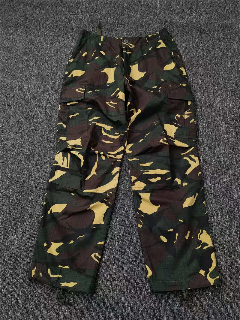 Conjunto táctico camuflaje multibolsillos hombre, chaqueta antidesgarro