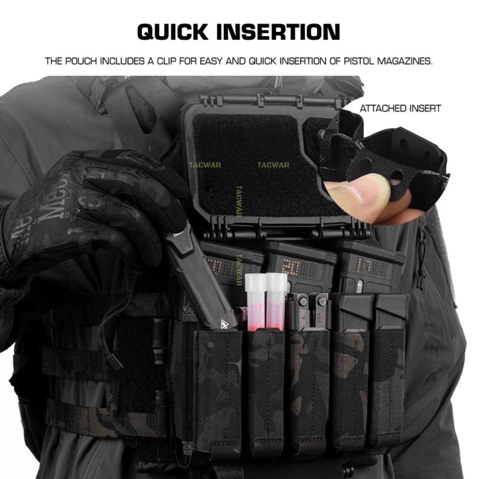 Porta cargadores MOLLE pistola 9mm para chaleco táctico airsoft - imagen 4