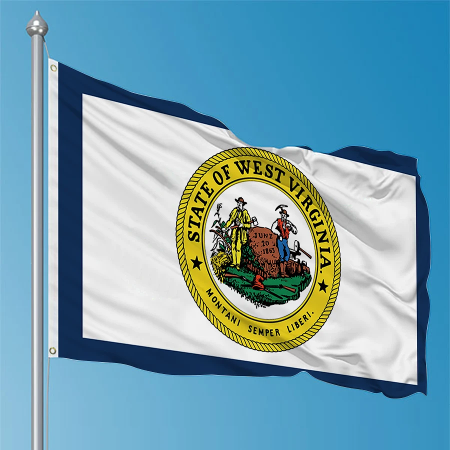 Bandera tapiz Virginia Occidental con emblema colgante poliéster - imagen 2